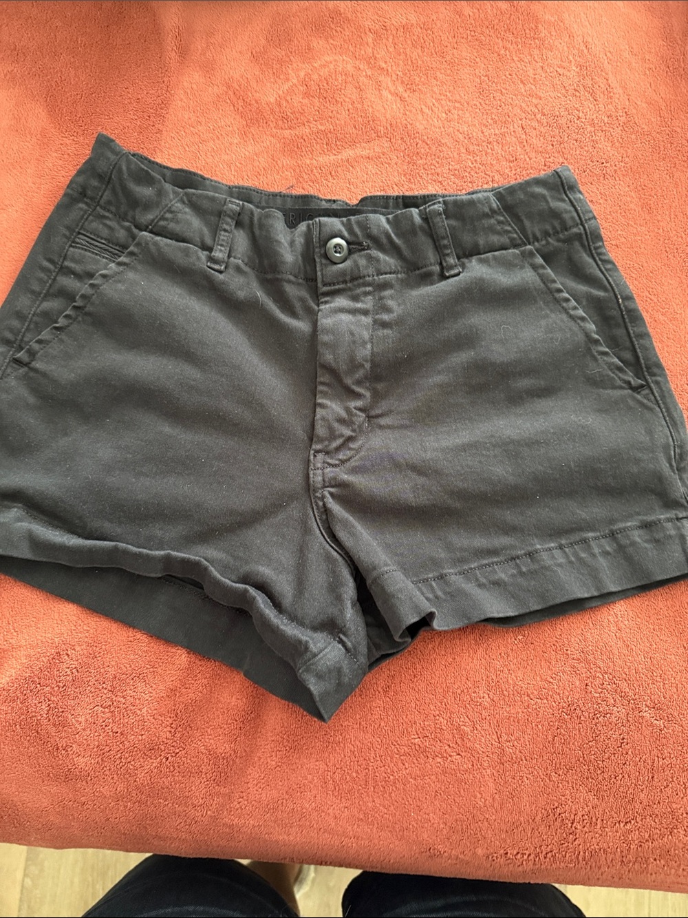 American Eagle Outfitters Black High-Waist Casual Shorts